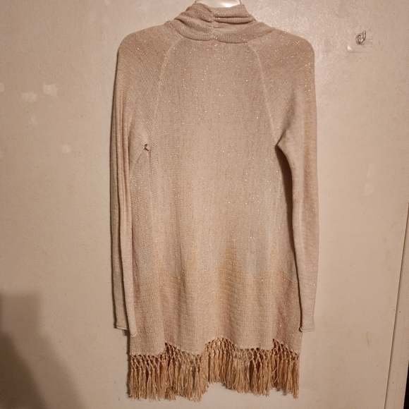 Lilly Pulitzer Tatum Long Fringe Hem Shimmer Open Cardigan Size S - Picture 9 of 13